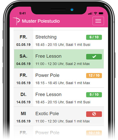 Pole Dance Studio App Software